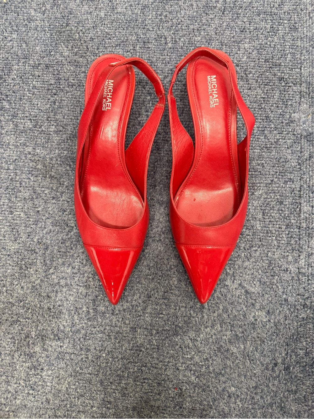 Michael Kors Red Pointed Slingback Pumps